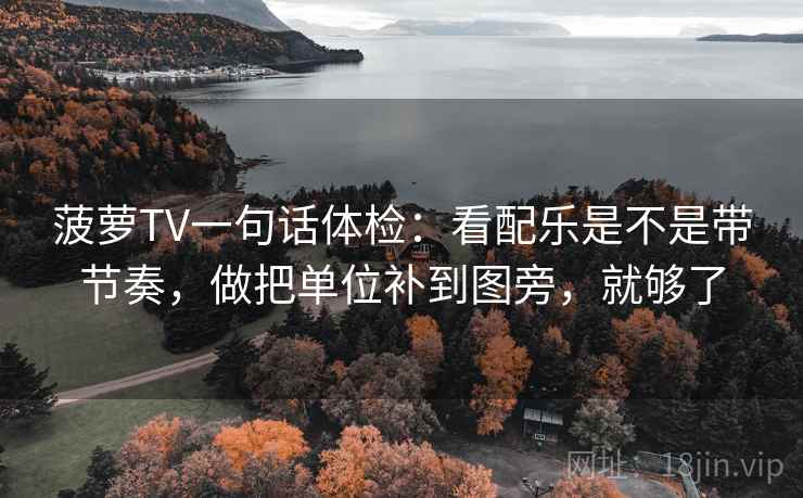 菠萝TV一句话体检：看配乐是不是带节奏，做把单位补到图旁，就够了  第2张