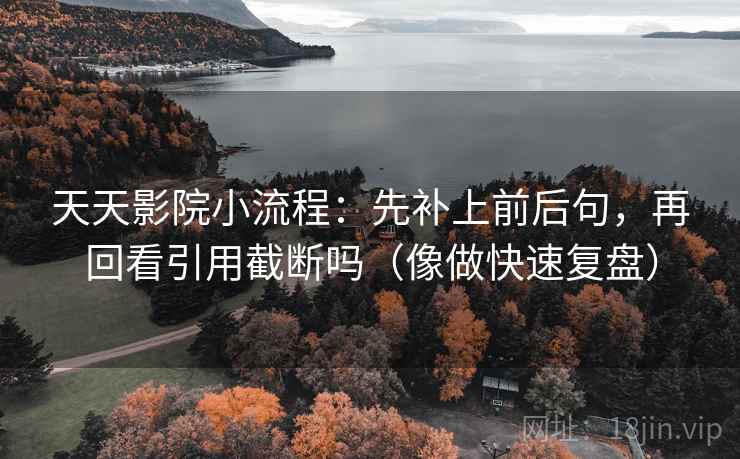 天天影院小流程：先补上前后句，再回看引用截断吗（像做快速复盘）  第2张